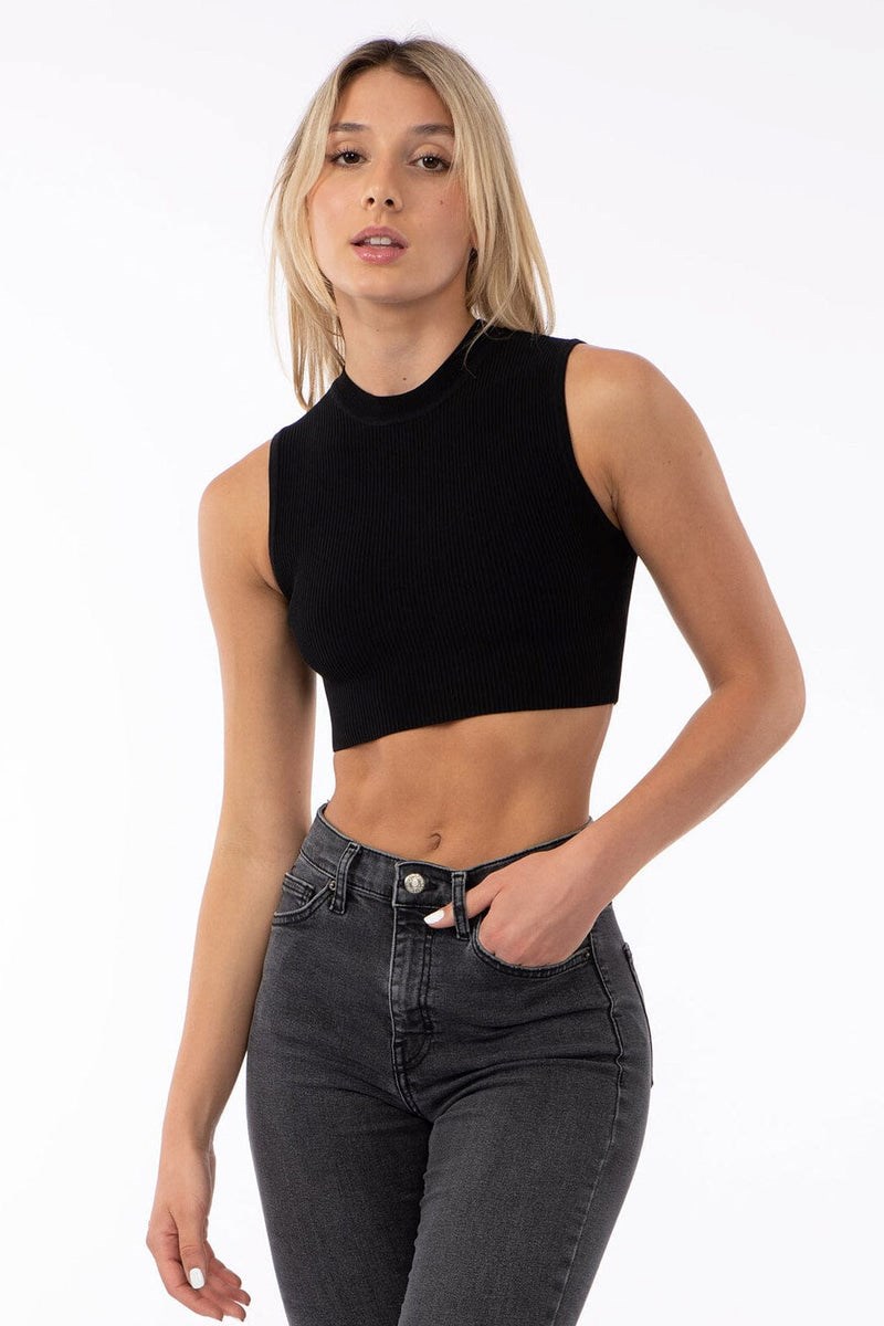 YoungLA W301 Contour Bordázott Tank Fekete | IWXCA-3540